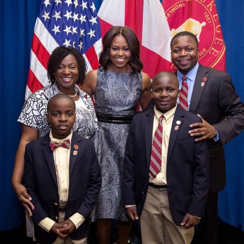 Tuskegee First Family with First Lady of the United States Mrs. Michelle Obama