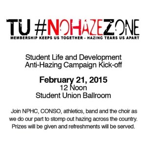 TUSKEGEE UNIVERSITY NO HAZING